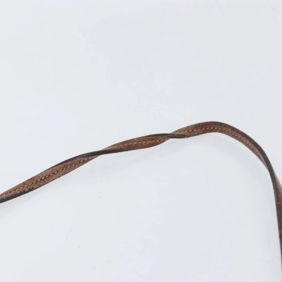 PRADA Shoulder Bag Canvas Dark Brown gold Auth ka080 - Picture 9 of 16